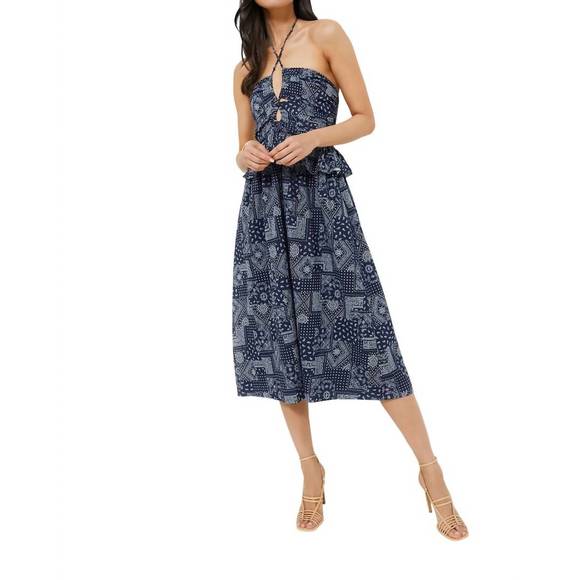 NEW EN SAISON daytona midi dress in navy white - Picture 1 of 3